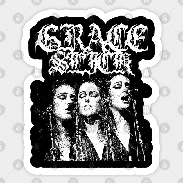 Grace Slick Metal Style Sticker by theloudandnoisy